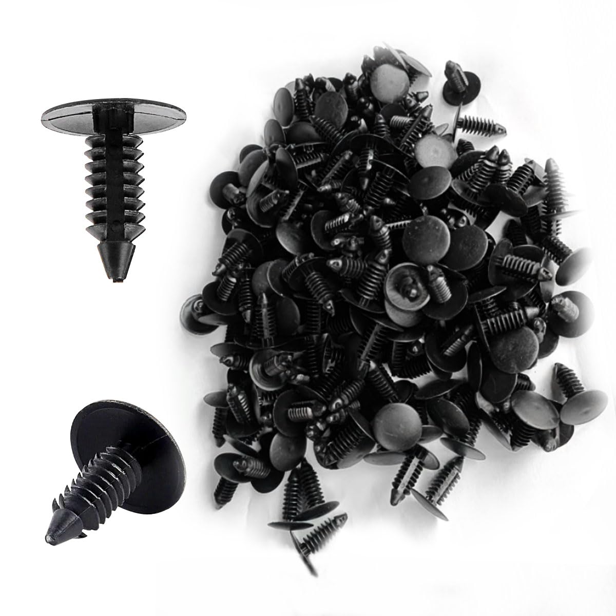 200PCS Car Plastic Trim Boot Rivets Push Clip Fastener, Car Fenders & Bumpers Shield Fastener Clips 6.4mm Hole Retainer Auto Body Clips, Car Rivets Retainers Screw Push Pins Bumper Clips