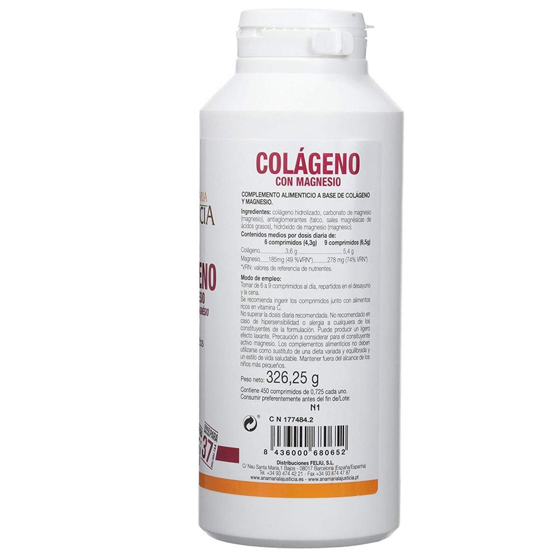 Ana Maria Lajusticia Colágeno con Magnesio 900 Comprimidos - Colágeno Hidrolizado Tipo 1 y Tipo 2 para Articulaciones y Piel
