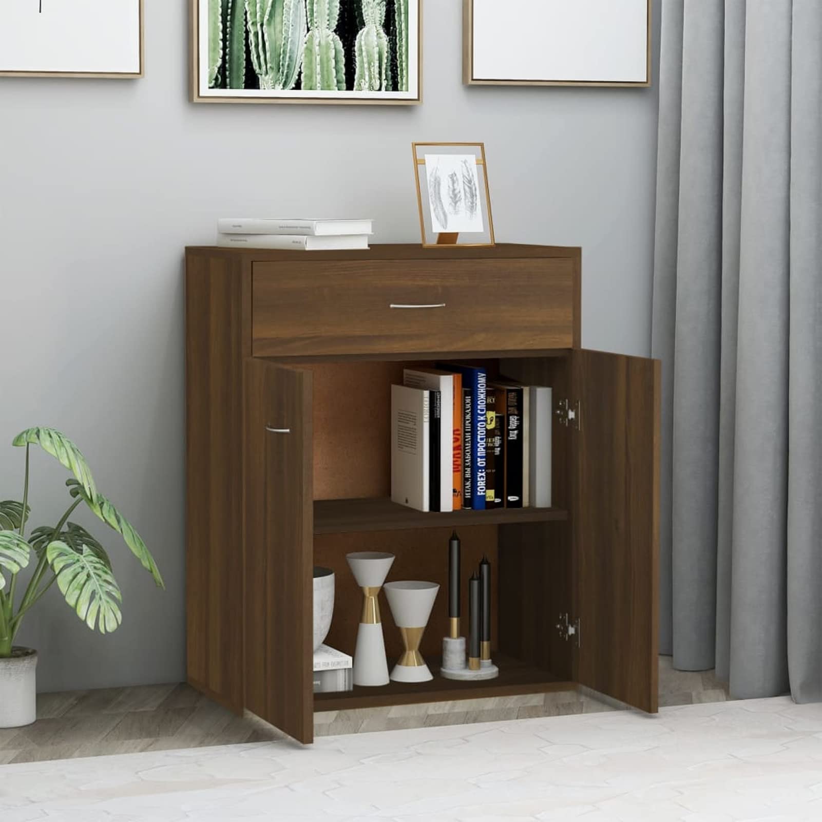 vidaXL Credenza Bianca 60x36x110 cm Legno Multistrato Mobili Soggiorno