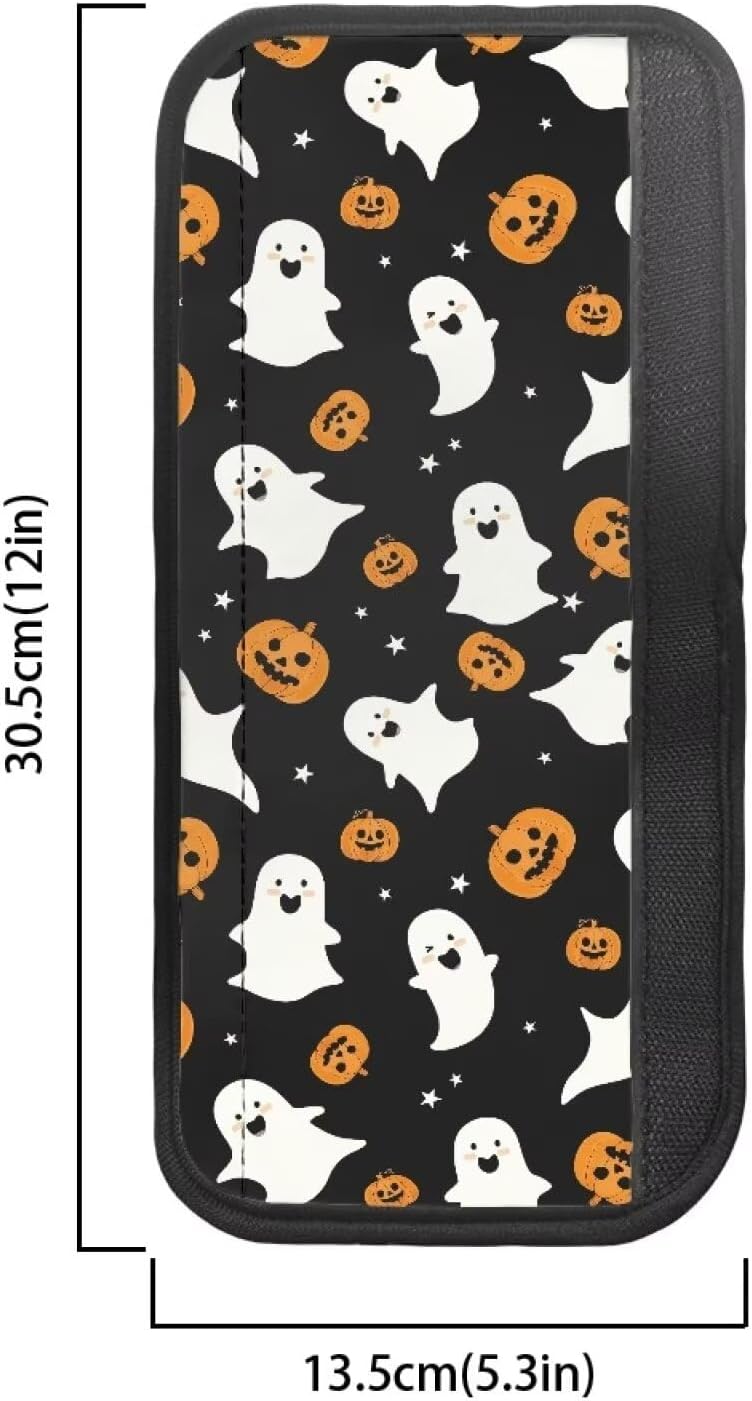 Refrigerator Door Handle Cover 4 Pack Pumpkin Ghost Print Microwave Handle Covers Keep Off The Smudges and Fingerprints for Fridge Microwave Oven Handle Covers Kitchen Décor