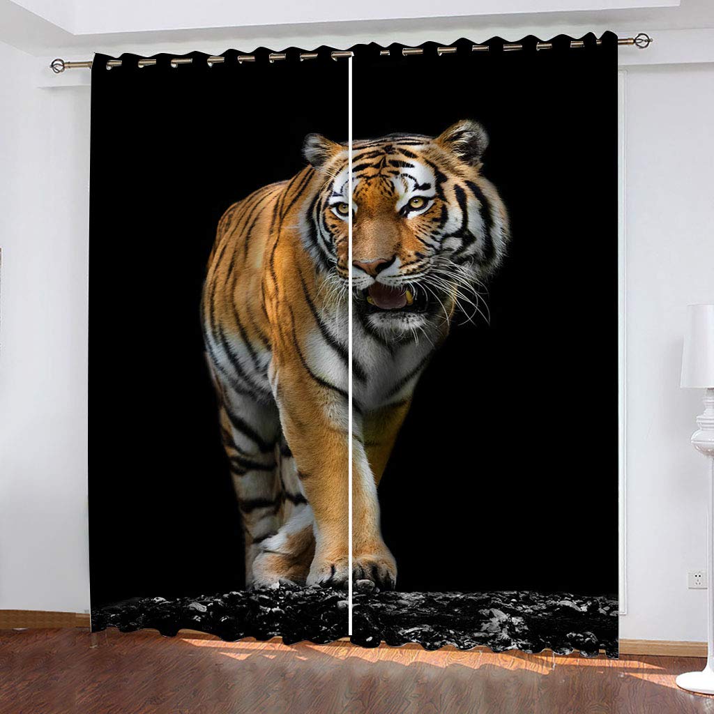 Rideau occultant salon tigre 3D de qualité premium isolant thermique