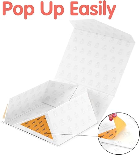 Miniatura 5 de HAPPY POTATO Caja de regalo plegable de cumpleaños, 9 x 6.5 x 3.8 pulgadas, rectangular, tapa magnética, blanco mate