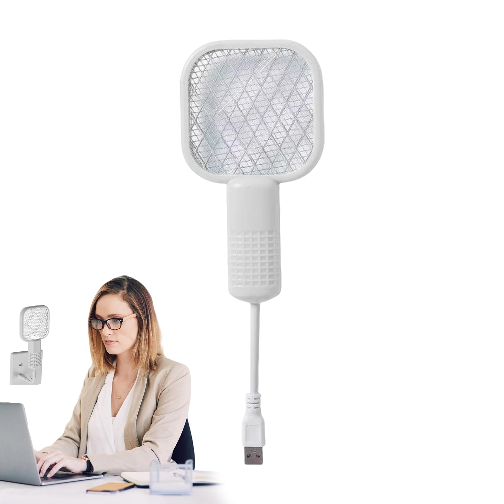 Fly Swatter Electric, Electric Swatter | Racket Zapper a mosca portatile - Trappola a maglie di sicurezza a 5 strati con luce a LED attrattiva, catcher lampada per il campeggio del patio nel cortile