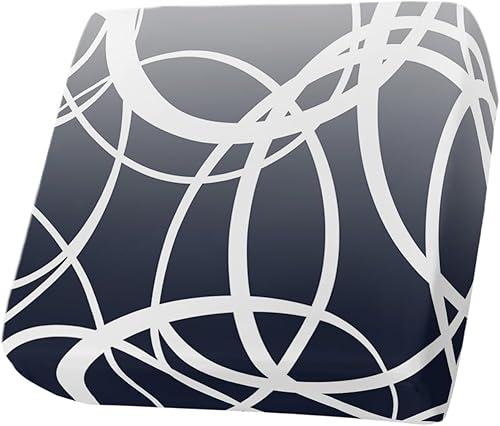 Fundas de cojín para sofá, diseño geométrico moderno de degradé, color azul marino, negro, líneas circulares, elásticas, fundas protectoras de