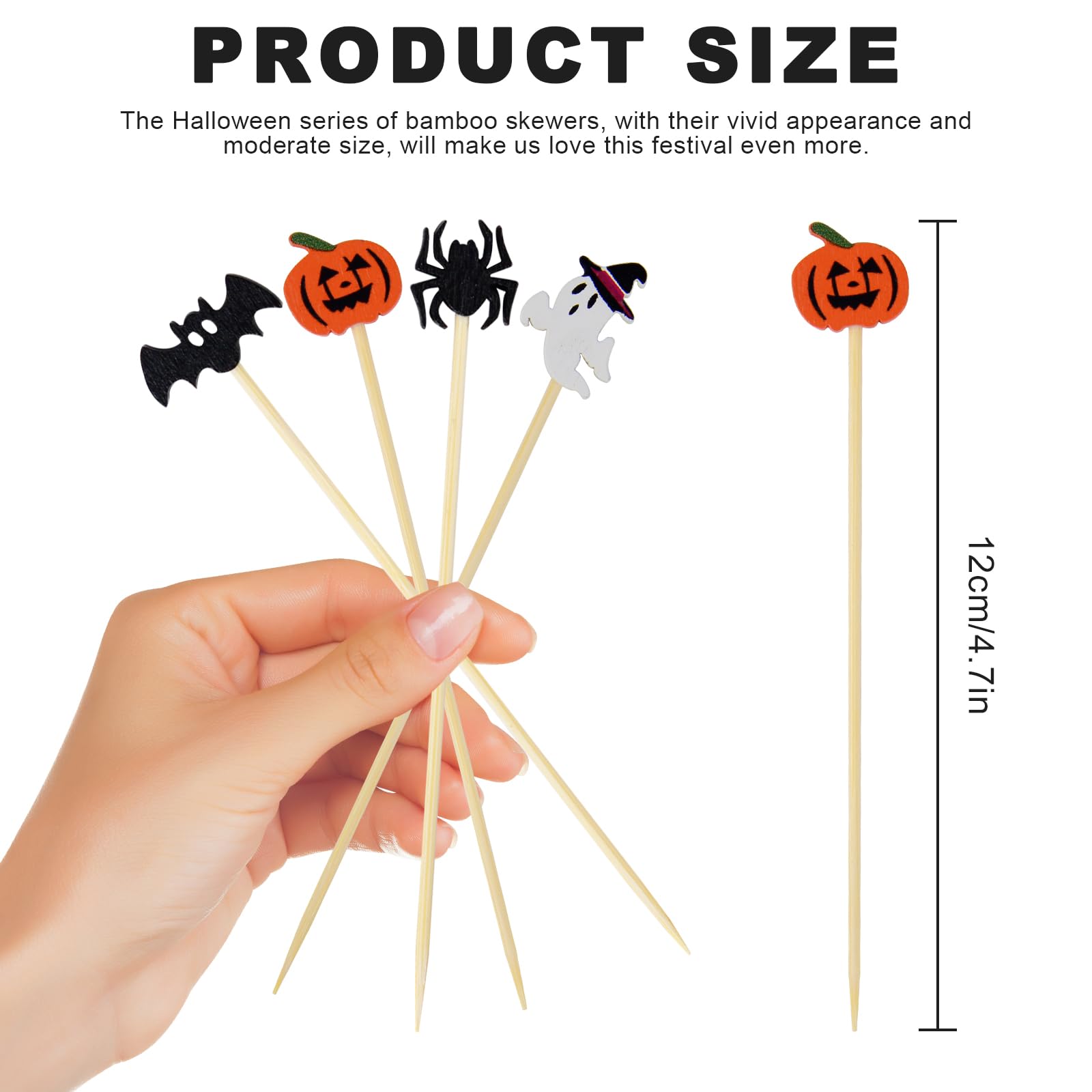 100 stuzzicadenti per cocktail di Halloween, 11,9 cm, a forma