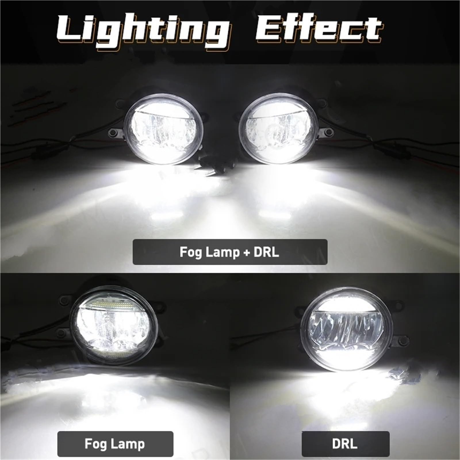 Faro Coche Luz Antiniebla LED 2 1 12 V Circulación Diurna DRL Para Toyota Para RAV4 Para Aygo Para Venza Para Avalon Para Sienna Para Tundra Faros Delanteros