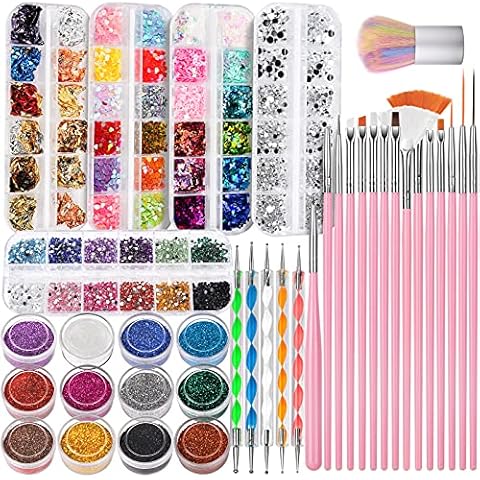 FANDAMEI Nail Art Kit with Various Tools and Decorations Cover