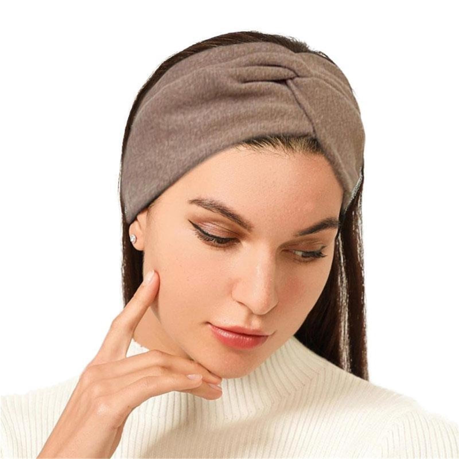 4 pz Fasce Larghe for Le Donne Elastico Croce Hairbands Morbido Turbante Headwrap Solido Bandana Fasciatura Testa Sciarpa Accessori for Capelli Per Donna(Purple)