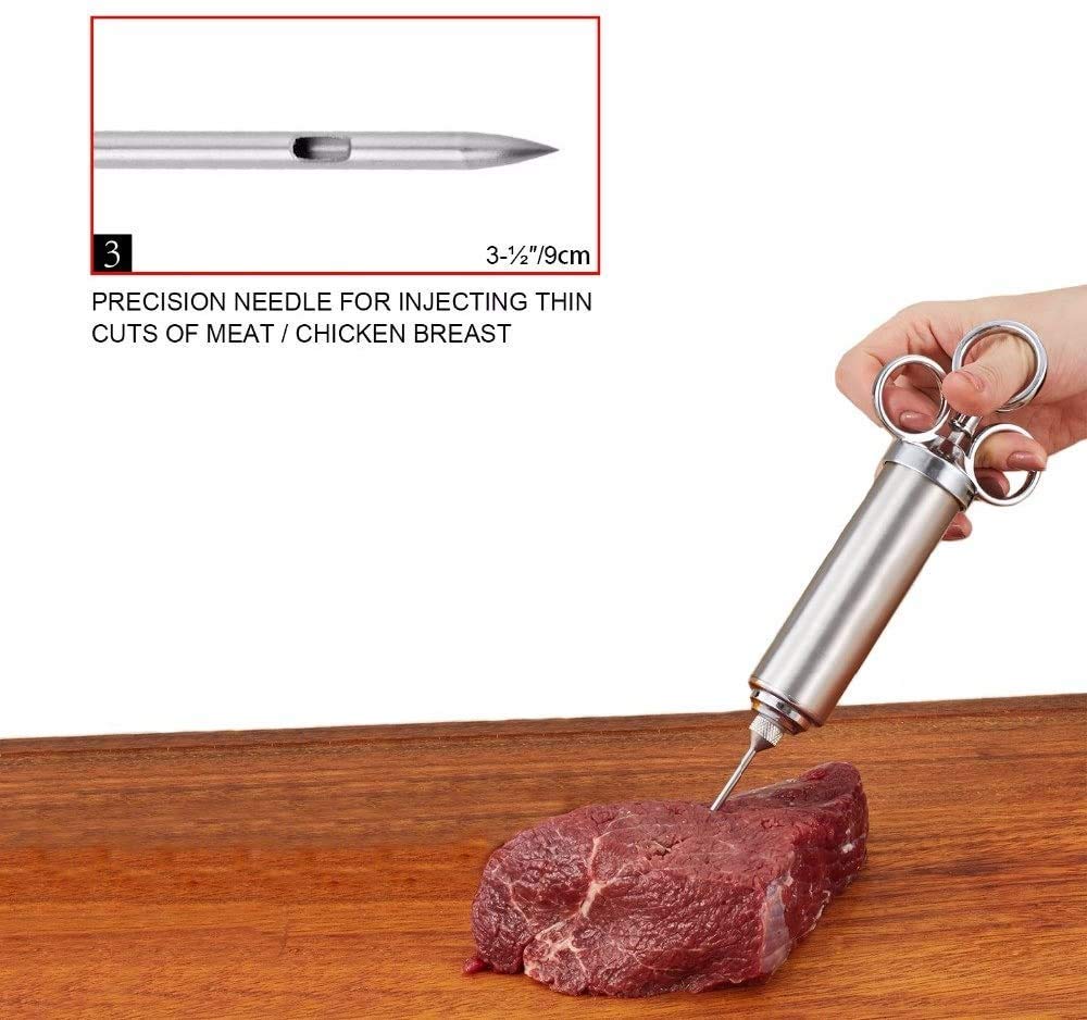Siringa Per Carne Siringa Per Pollame Marinata Aroma Siringa Per Carne Siringa Per Condimento Kit Per Griglia Utensile Da Cucina 3 Pin