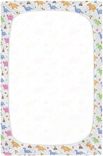 Miniatura 2 de Cartoon Dinosaur Crib Sheets - Stretchy Fitted Crib Sheets for Boys Girls, Unisex Cozy Baby Crib Sheet 28 x 52 x 9 Inches