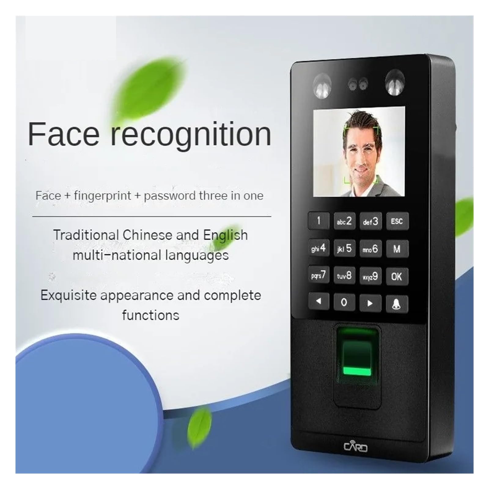 Pointeuse Machine De Reconnaissance Faciale X112, Empreintes Digitales, Temps Présence, Carte À Balayage D'empreintes, Système D'interdiction Du Département Facial