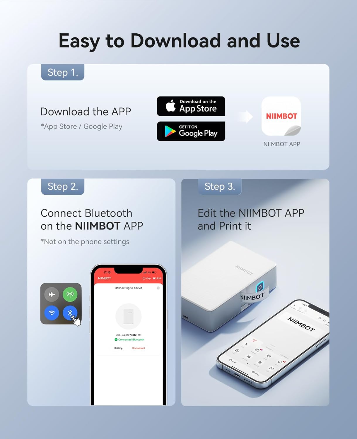 NIIMBOT N1 Label Maker for Color Printing, Bluetooth Thermal Transfer Label Printer, Mini Sticker Printer Easy for Home Office Small Business Identification and Organization - Image 4