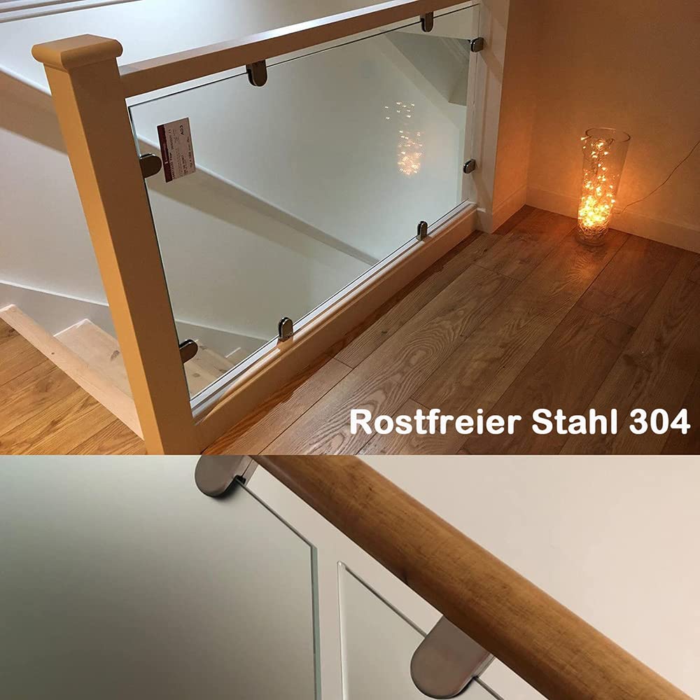 24 abrazaderas de cristal de acero inoxidable 304, soporte de cristal ajustable, parte trasera plana para balaustradas, pasamanos de 6-8 mm