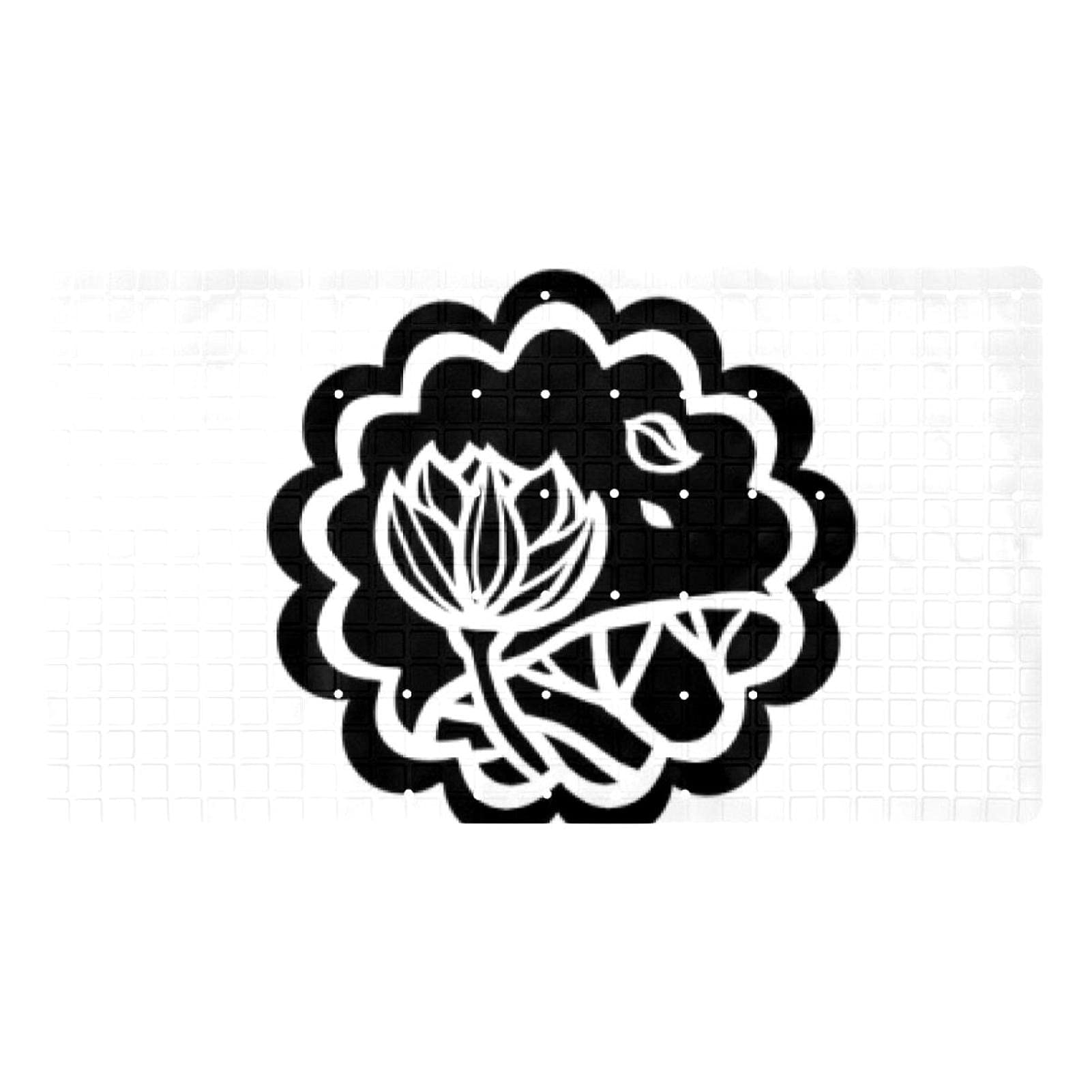 Tapis de bain antidérapant pour enfants avec ventouses motif plantes