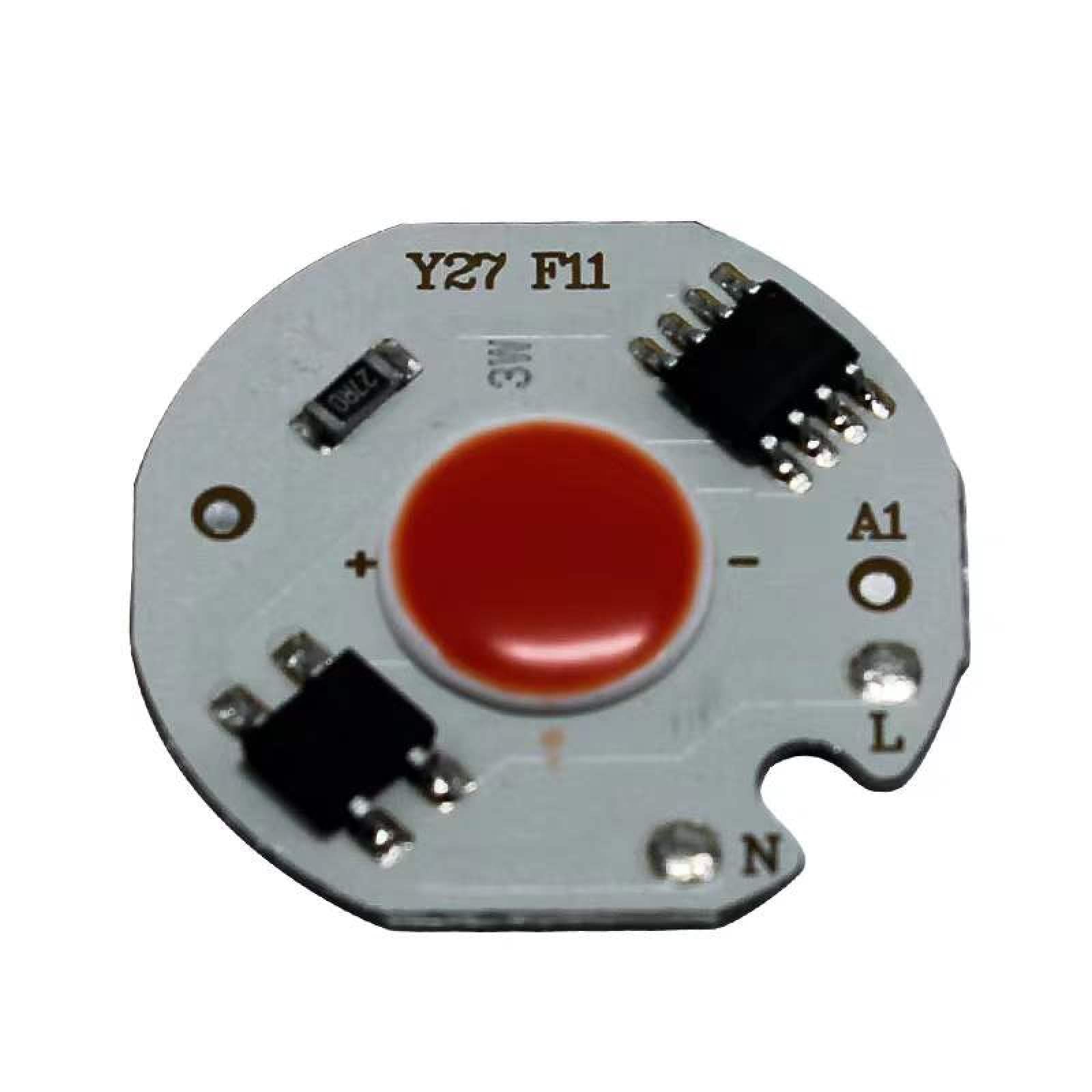 10Pcs LED COB LED Chips AC 220V Matrix Beads Smart IC No Need Driver For DIY Downlight Spotlight Floodlight Lamp,Y27 Red,3W — image 1