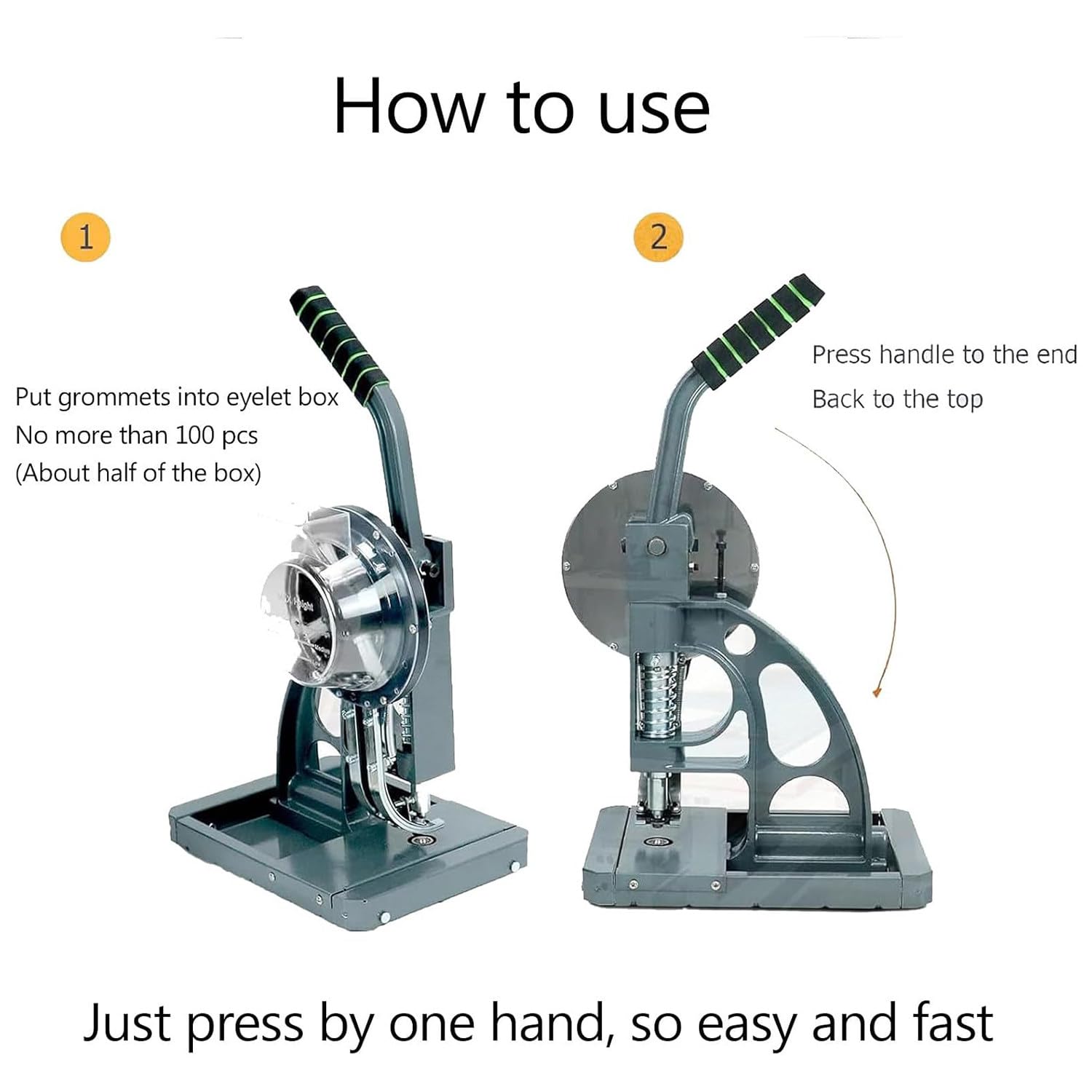 Máquina Ojales Semiautomática,Prensa manual de ojales con 1000 Ojetes 6mm