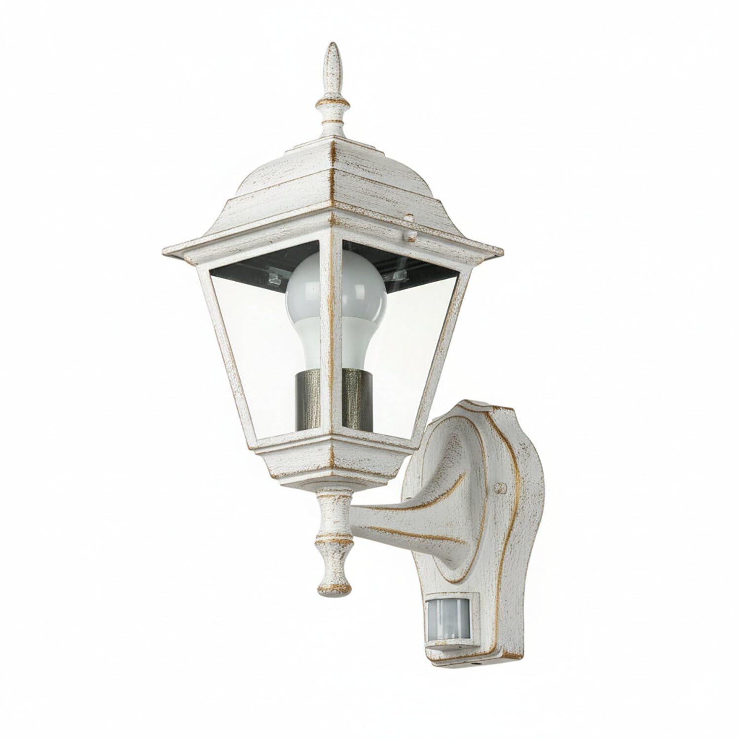 Licht-Erlebnisse Tirol Rustykalna lampa zewnętrzna z czujnikiem ruchu, styl dworkowy, E27, lampa ścienna na balkon