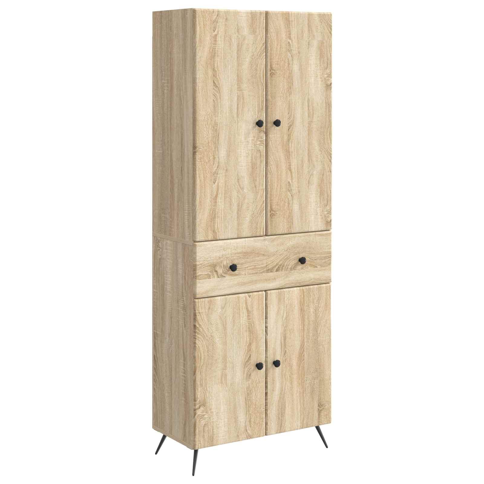 Hothingwell Chene Sonoma Design Meble 2 szt | Półka z drzwiami, modułowy schowek, oparcie Ergo, łatwe do czyszczenia