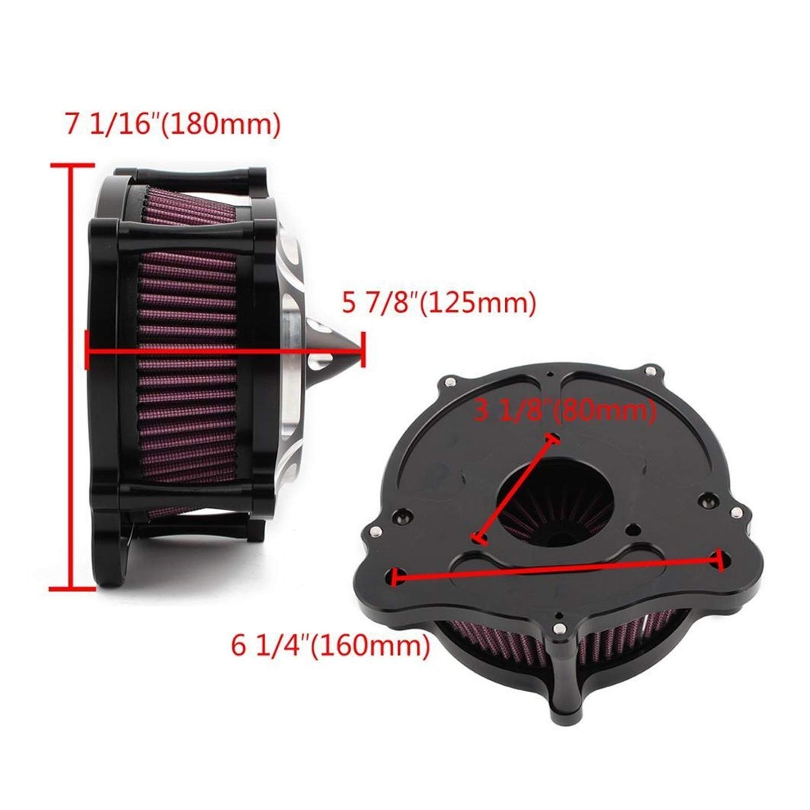Czarny turbinowy filtr powietrza motocyklowy układ dolotowy CNC, dla Harley, Touring Road King Street Gilde 2008-2016 Softail Dyna FXDLS
