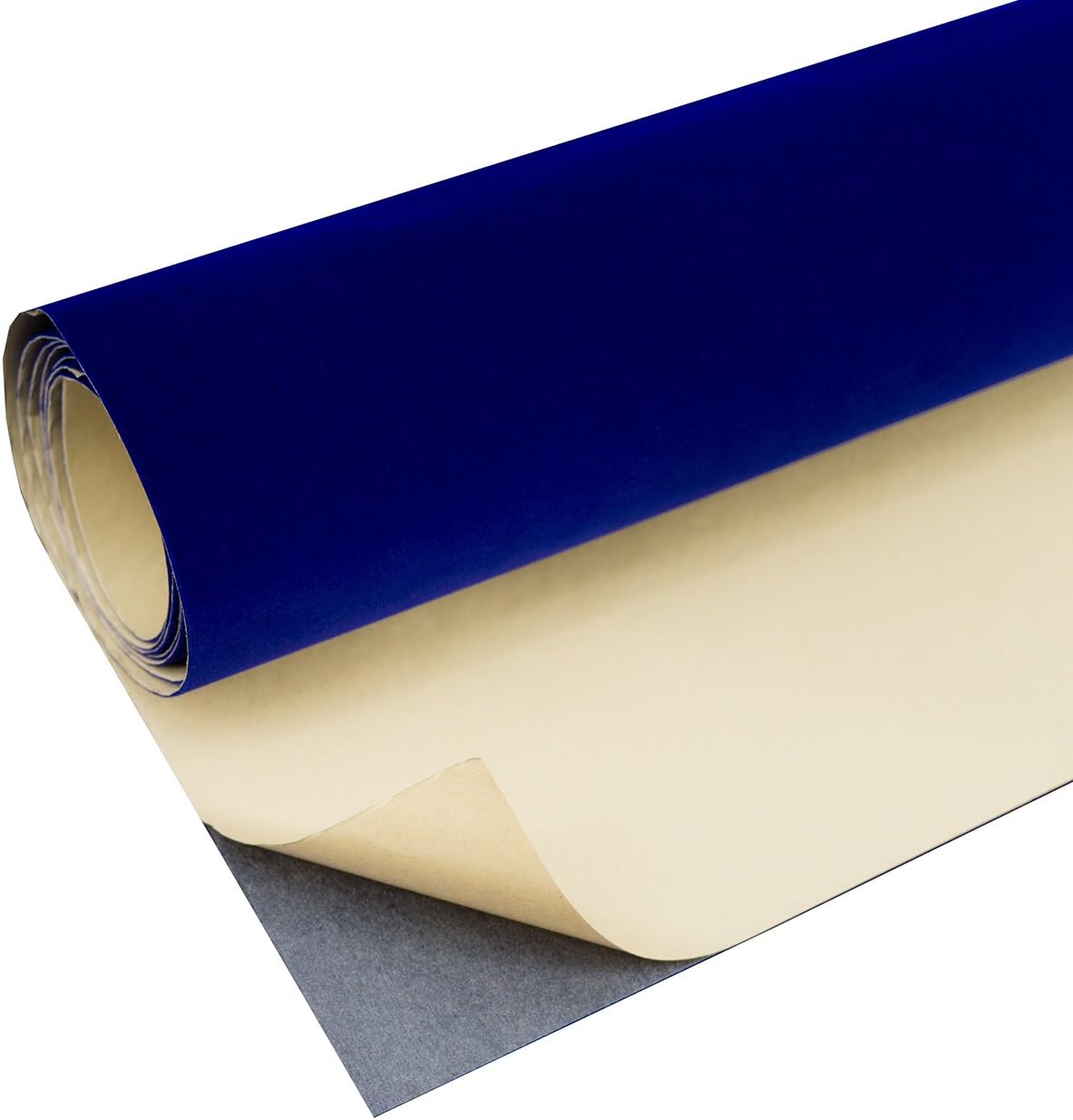 Self Adhesive Velvet Flock Liner Craft Fabric Roll Upholstery Peel Sticker (Royal Blue)