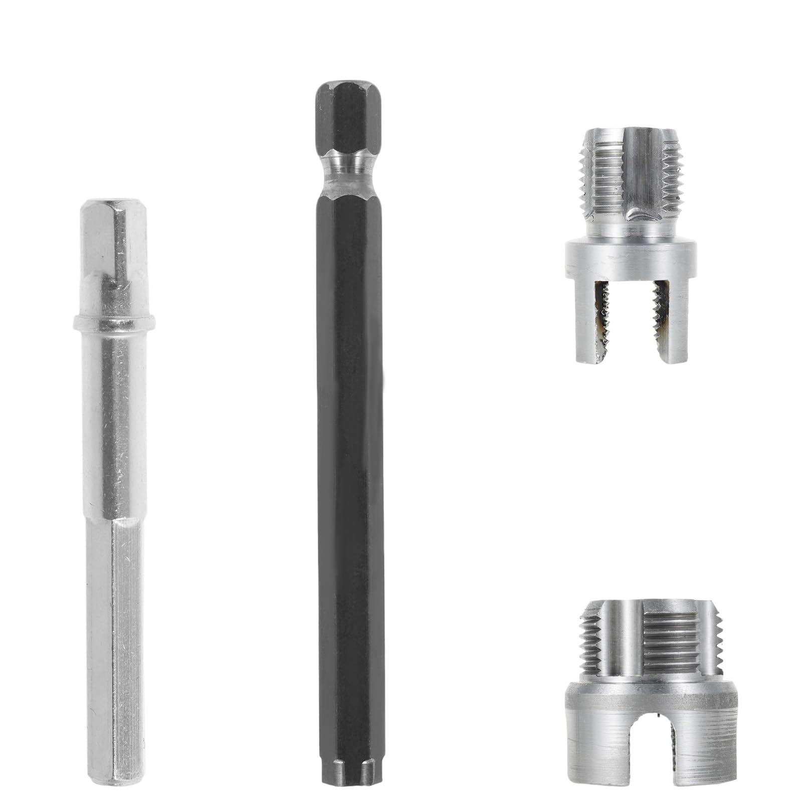 Integrated Internal & External Pipe Threading Tool PVC Threader 1/2'' 3/4'' Electric Drill Compatible Pipe Thread Cutting Maker Tool for DIY Home Repair(4pcs)