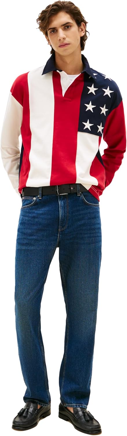 Tommy Hilfiger Mens Straight Fit Stretch Jeans for Men - Image 3