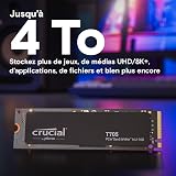 Crucial T705 SSD 2To PCIe Gen5 NVMe M.2 SSD Interne Gaming (Nouveau 2024), Jusqu’à 14.500Mo/s, Microsoft DirectStorage, Rétrocompatibilité PCIe 3.0 et 4.0, Disque Dur SSD - CT2000T705SSD3 - 8