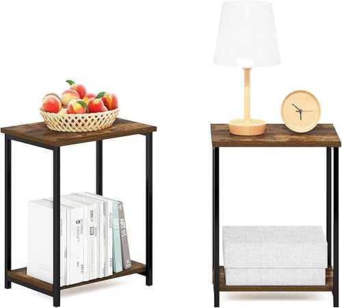 Miniatura 90 de Furinno Simplistic - Juego de 2 mesas auxiliares, espresso/negro Pino ámbar,Ámbar Pino/Negro,Americano/Negro,Nogal negro/marrón,Columbia