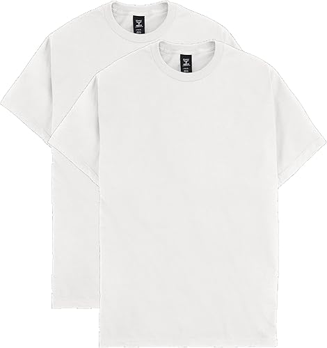 Hanes Beefy-T Camiseta para hombre, camiseta de algodón pesado, paquete de 1 o 2, tallas grandes y altas disponibles