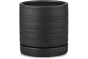 Matte Black Ceramic Plant Pot