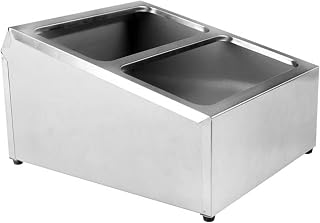 TrueCraftware- 13-3/4" x 16-5/8" x 9" Stainless Steel Condiment Pack Holder with Three Divided Areas Fits 1/6 & 1/3 Steam Pans- Condiment Holder Organizer Hotel Pan Organizer Kitchen Restaurants
