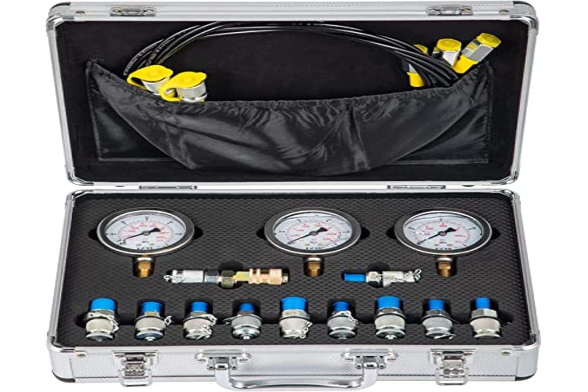 Buy VEVOR Hydraulic Pressure Test Kit, 25/40/60Mpa/9Couplings