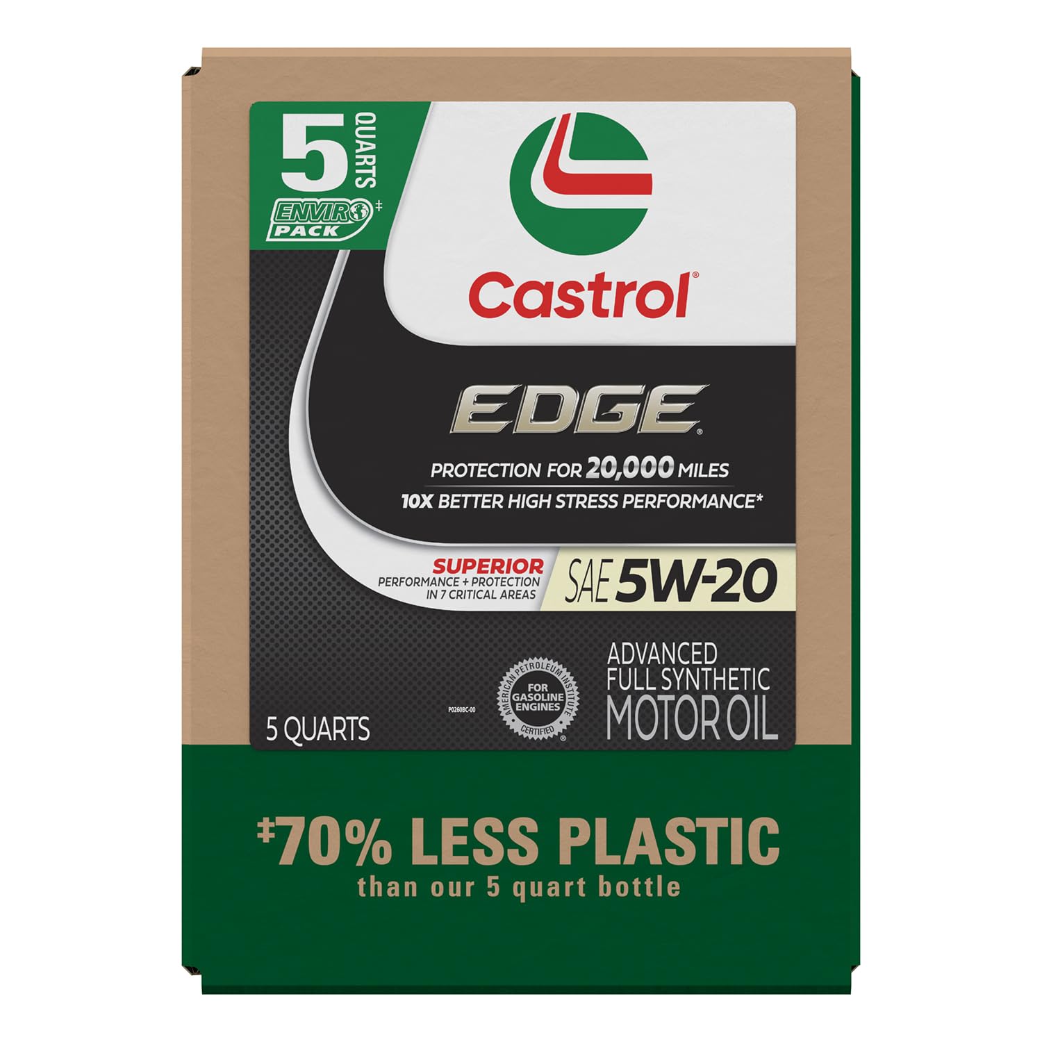 EDGE 5W-20 Advanced Full Synthetic Motor Oil, 5 Quarts, Eco Pack