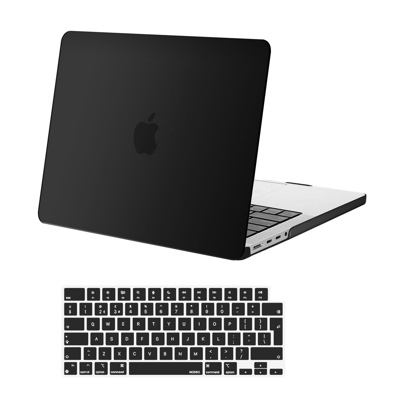 Carcasa MacBook Pro 14 pulgadas M5 M4 M3 M2 M1 negra con protector de teclado A3427 8
