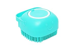 Bath Brush for Dogs with Soap Dispenser - Pet Massage Bath Bristle...