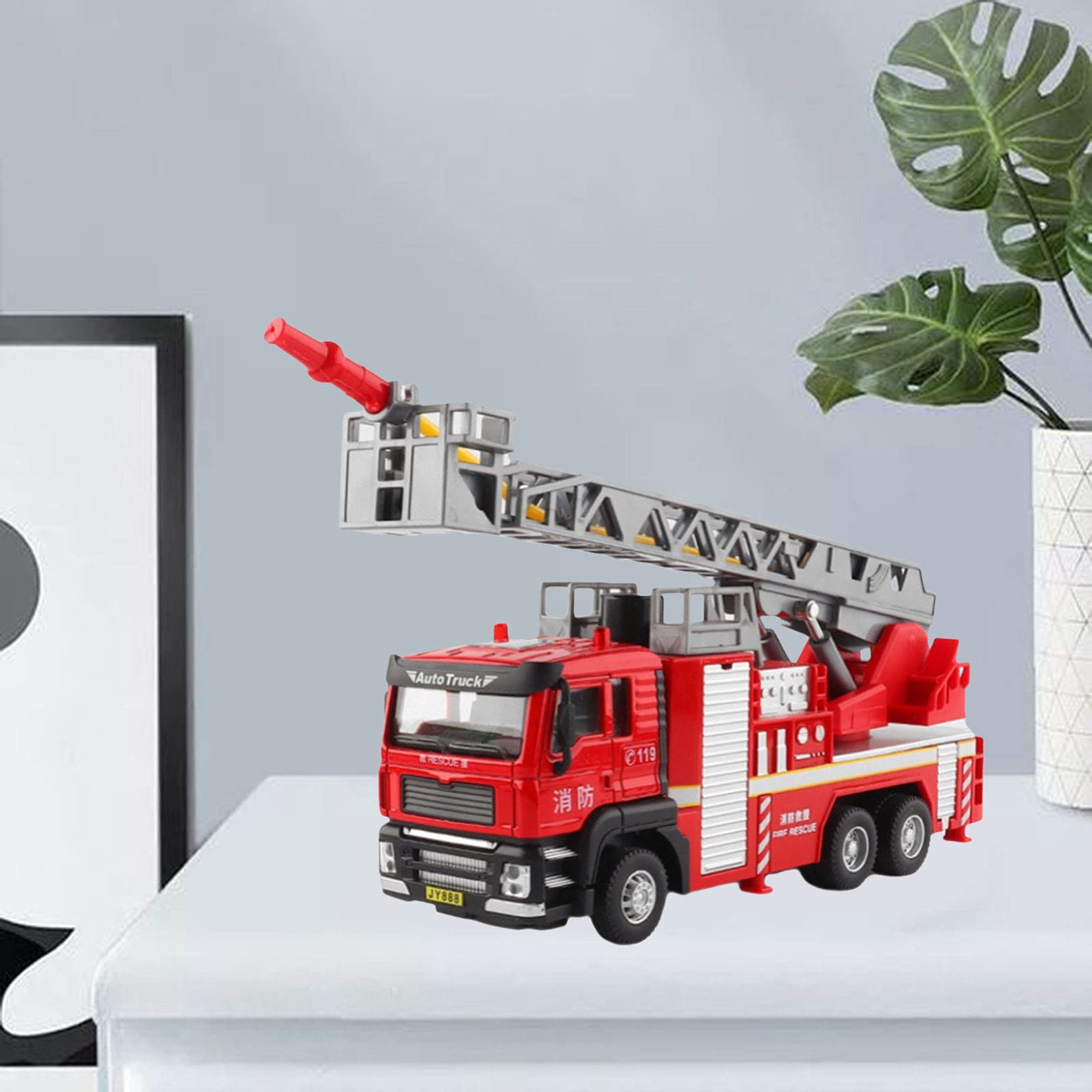 Amazon.co.jp: T TOOYFUL 消防車 おもちゃ はしご消防車 噴水 屈折