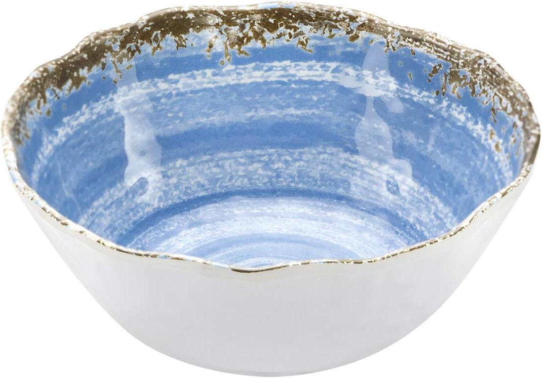 12-Piece Melamine Dinnerware Set - for Outdoor/Indoor Use, Shatterproof, Lightweight, BPA Free, Service for 4 Rustic Blue : Home & Kitchen