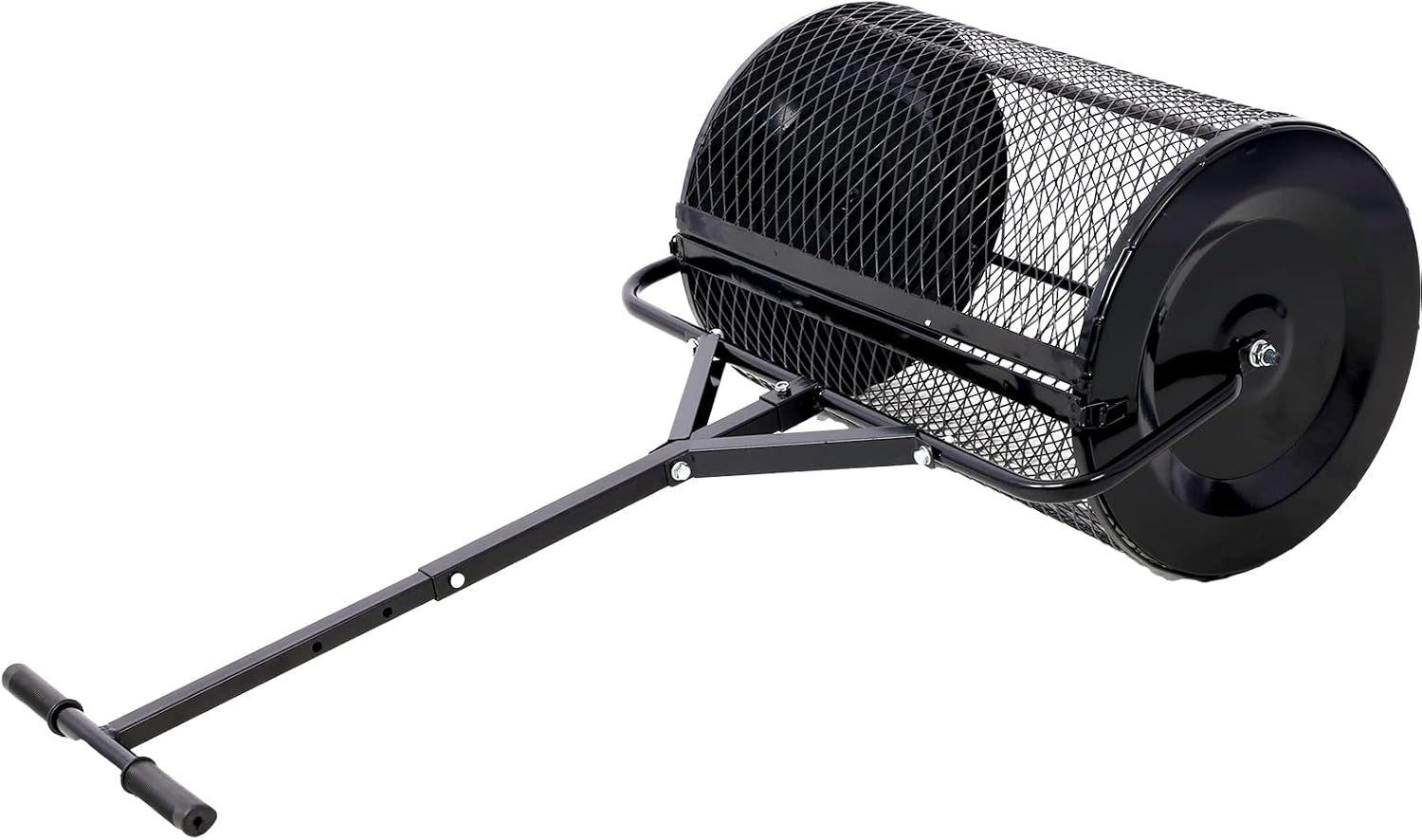 Peat Moss Spreaders for Lawns Compost Spreader Roller 24 Inch Heavy Duty Metal Mesh Dirt Topsoil Spreader for Planting Seeding Garden (24"/42"-50" L, Black)