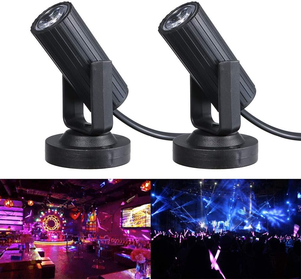 Pinspot Light 1W LED Mini Spot Lamp Stage Lighting Fixture Portable for Home Party Decoration Deco DJ Show Bar Pub Club Concert : Musical Instruments