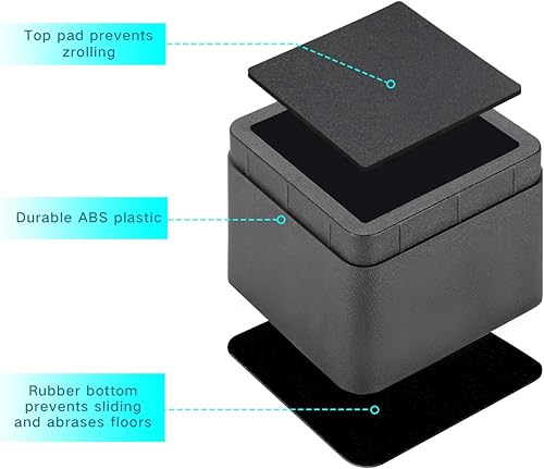 Miniatura 4 de BTSD-home Elevadores de cama de 2 o 4 pulgadas, resistentes, apilables, elevadores de muebles para sofá, mesa, silla, cama, bloques de elevadores,