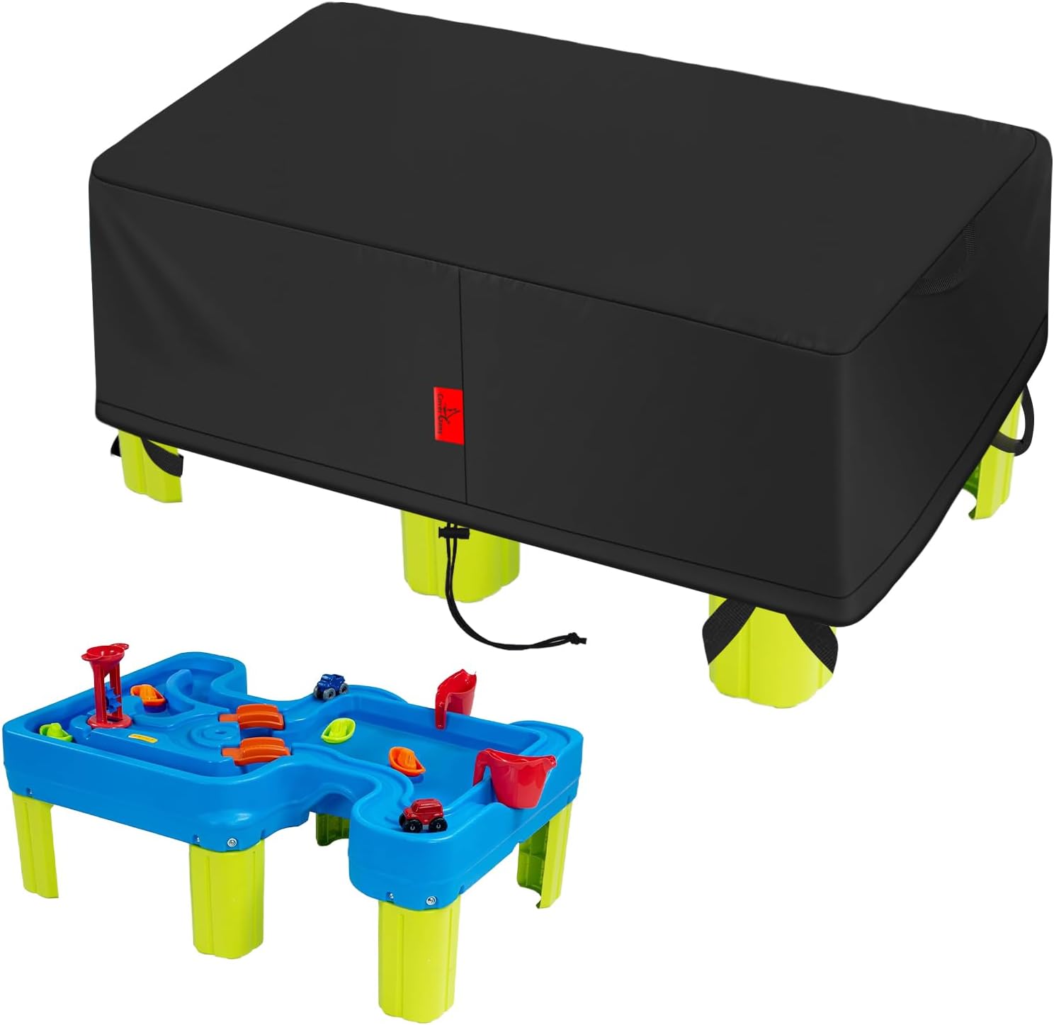 Kids Water Table Cover Fit Simplay3 Big River and Roads Water Play Table, Waterproof DustProof Anti-UV Outdoor Kids Water Toys with Windproof hook and loop fasteners, Cover only (45"x 29"x16")