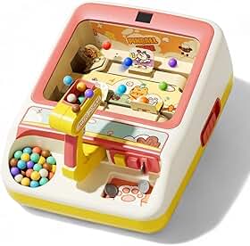 Mini Máquina de Fliperama Infantil Com Níveis de Dificuldade e Moedinhas (Amarelo)