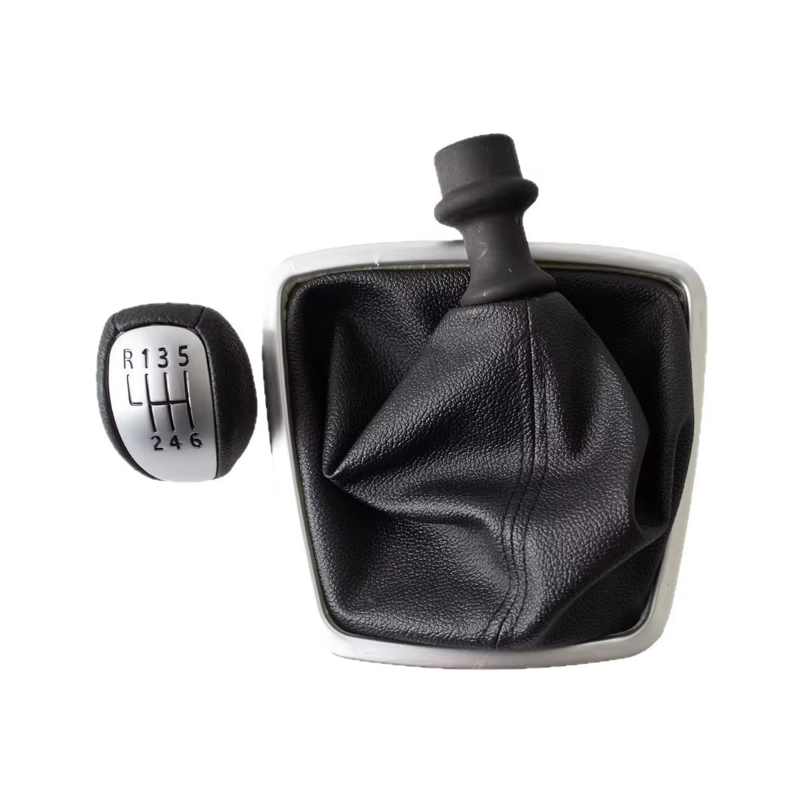 Xkoehxj 2Pcs Set Car Gear Shift Knob For Laguna Mk3 2007-2015 Manual Gear Shift Knob Gaiter Boot Cover Lever Shifter Handle Stick Gearbox Boot Cover(2Pcs Set)