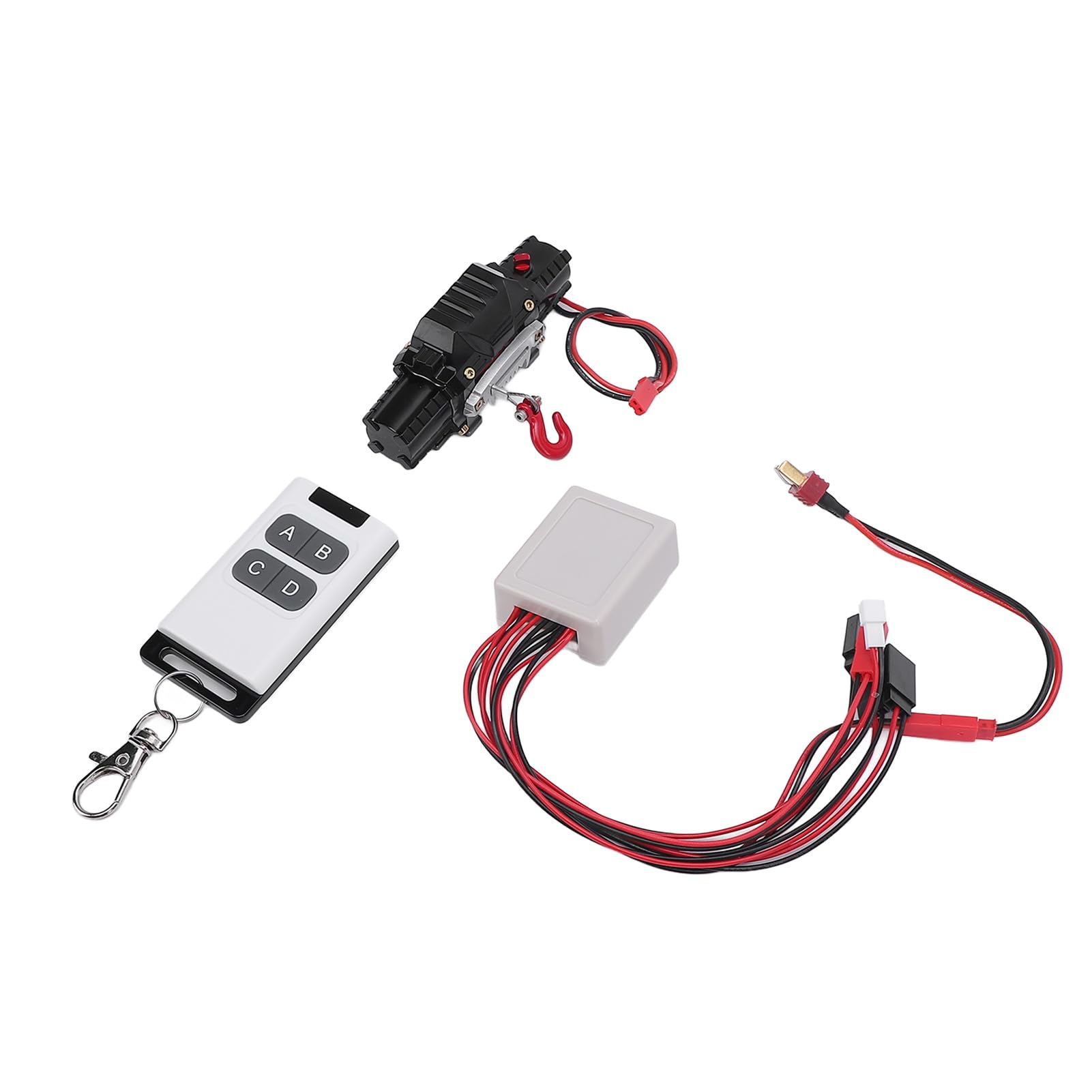 Wciągarka Samochodowa RC z Dwoma Silnikami, Konstrukcja ze Stopu Aluminium i Pilotem do Ciężarówek Gąsienicowych w Skali 1/8 1/10, Napięcie Robocze 5 V–11 V, Siła Uciągu 8–15 Kg