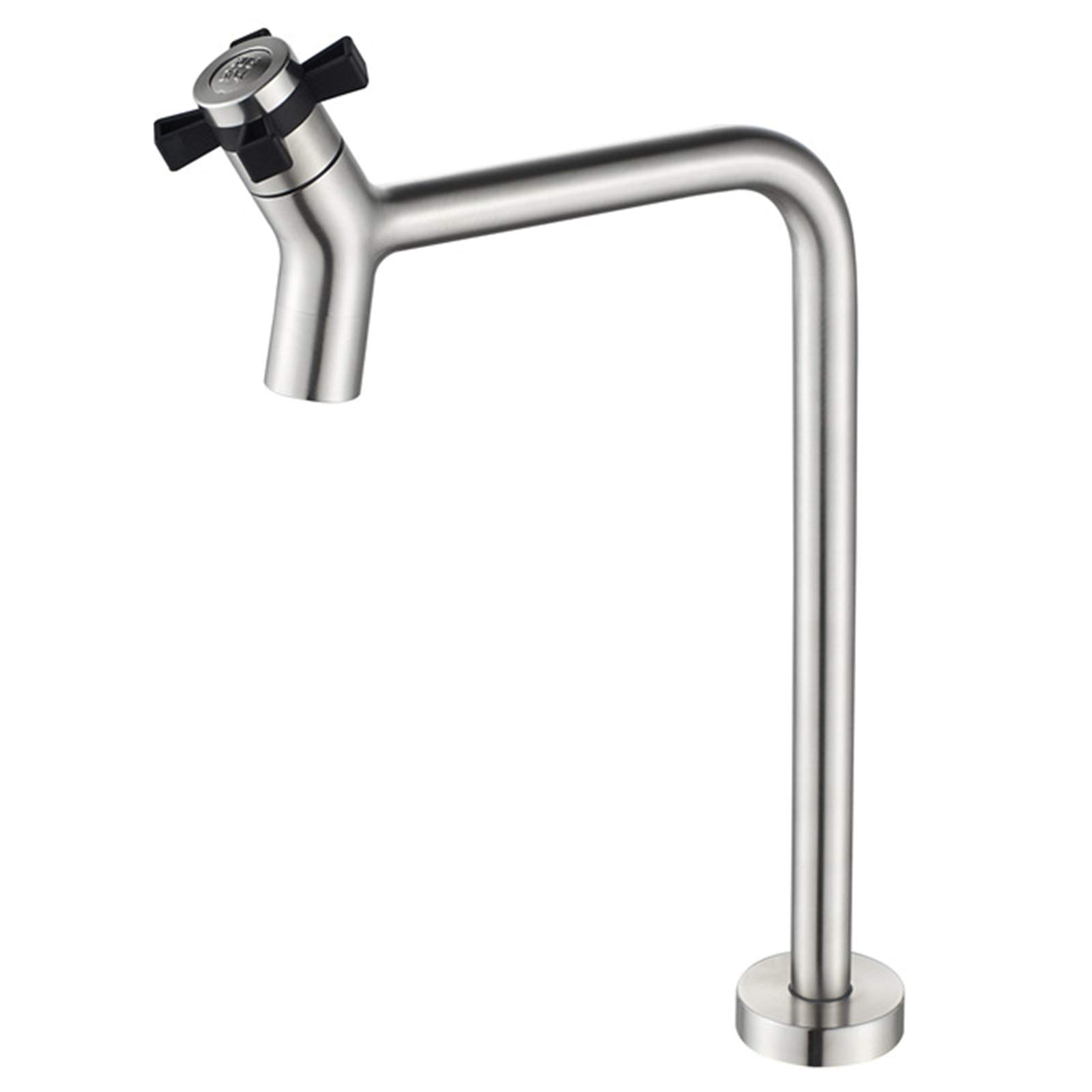 Robinet d'évier froid simple en acier inoxydable blanc pour cuisine à un trou