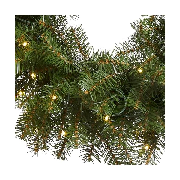 National tree company pre lit artificial christmas wreath green norwood fir white lights christmas collection 24 inches  urban country home decor