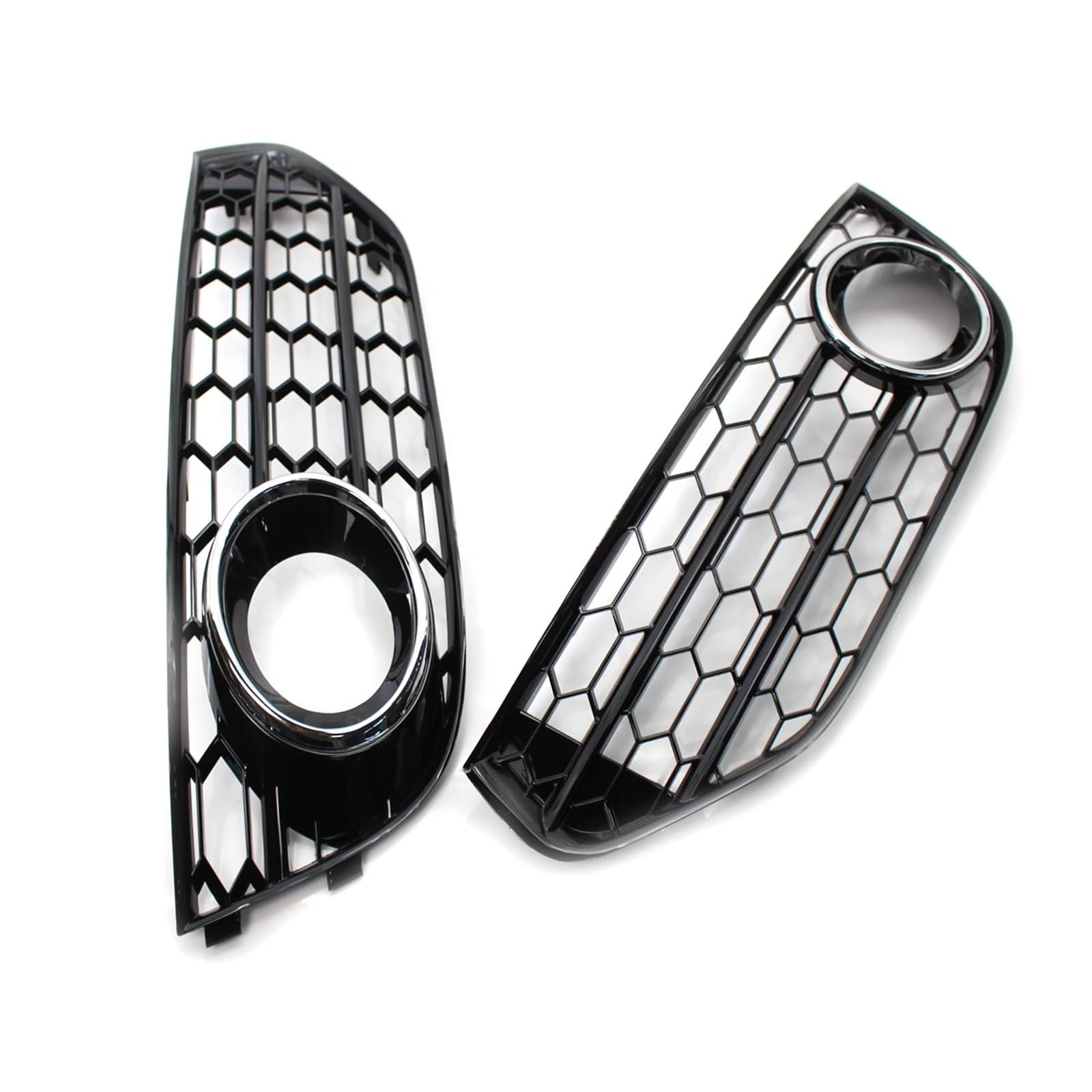 Fit For A-u-d-i A4 B8 B8.5 Allroad Quattro Wagon Fog Lamp Style Car Front Bumper Lower Grille Fog Light Grill(Chrome)
