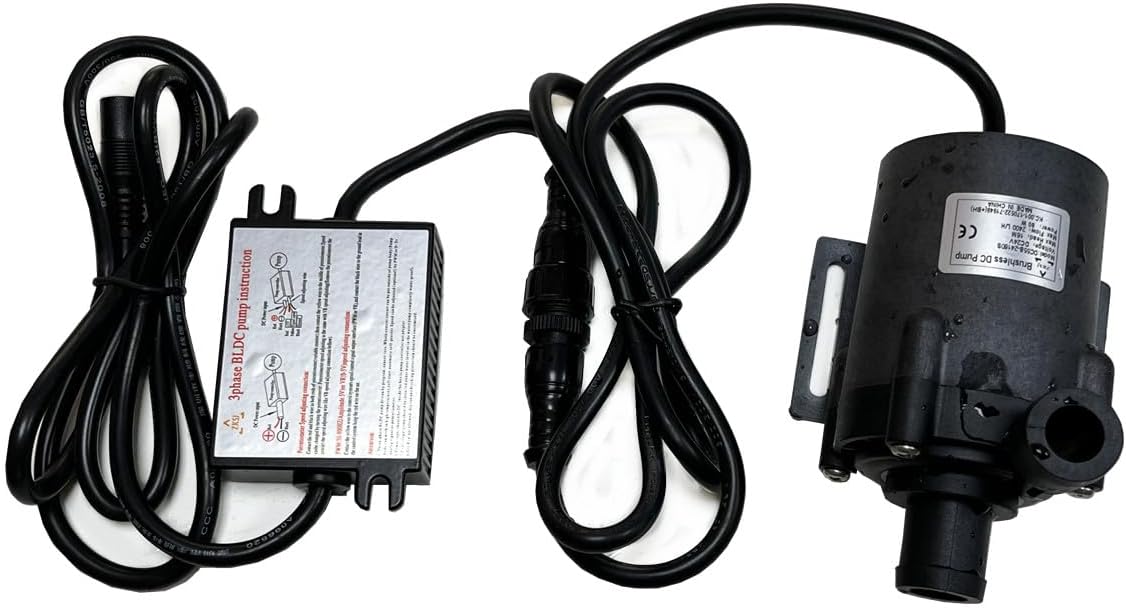 SHYSKY DC55B-24160S 24V DC Micro Brushless Water Pressure Pump 80W 16m 52 ft Lift 2400 LPH, Low Noise Power Efficient, Amphibious, Continous, For Gardening, Cooling, Circulation Sys