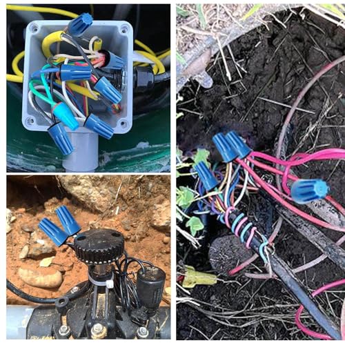 Image of Dicio Waterproof Wire Connectors Nuts 100 pcs Landscape Lighting Connectors Waterproof Electrical Connectors for Sprinklers, UL Listed Outdoor Wire connectors Waterproof Wire Caps for 22-8 Awg