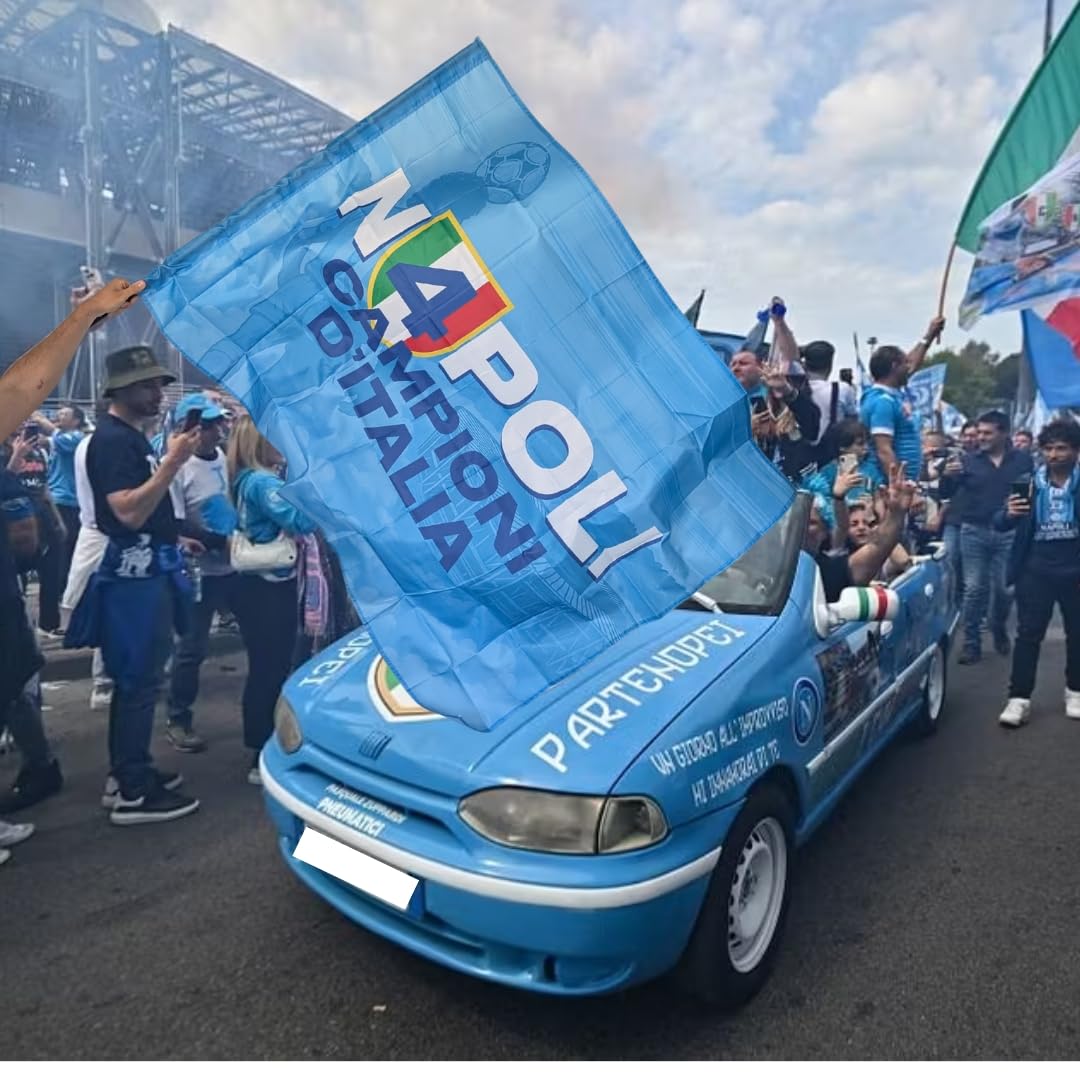 Bandiera Napoli 4 Scudetto - Napoli Torna Campione 2024/25 - Il Miglior Gadget